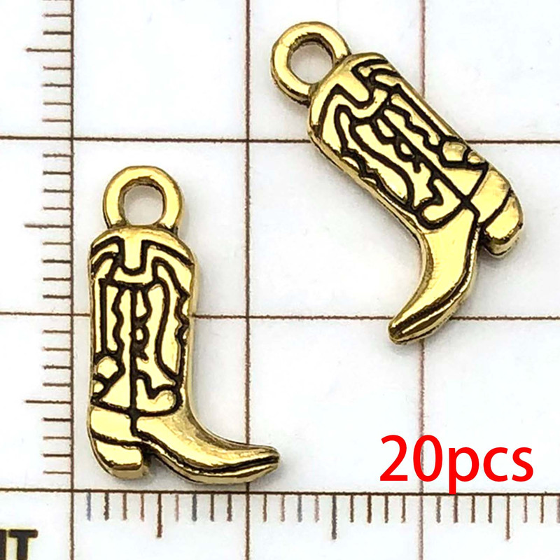 Western Cowboy Charms Set Alloy Horseshoe Cactus Hat Boots Pendants For DIY Jewelry Making Bracelet 26