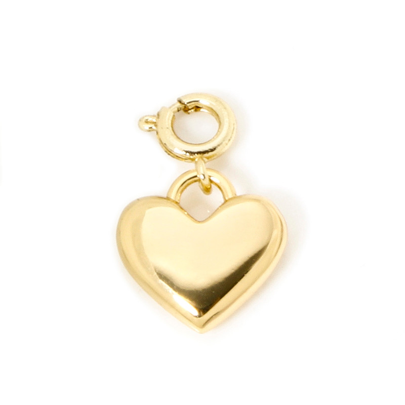 Gold Plated Brass Charms With Spring Ring Clasp Heart  Horseshoe Pendants For DIY Necklace  Bracele 5