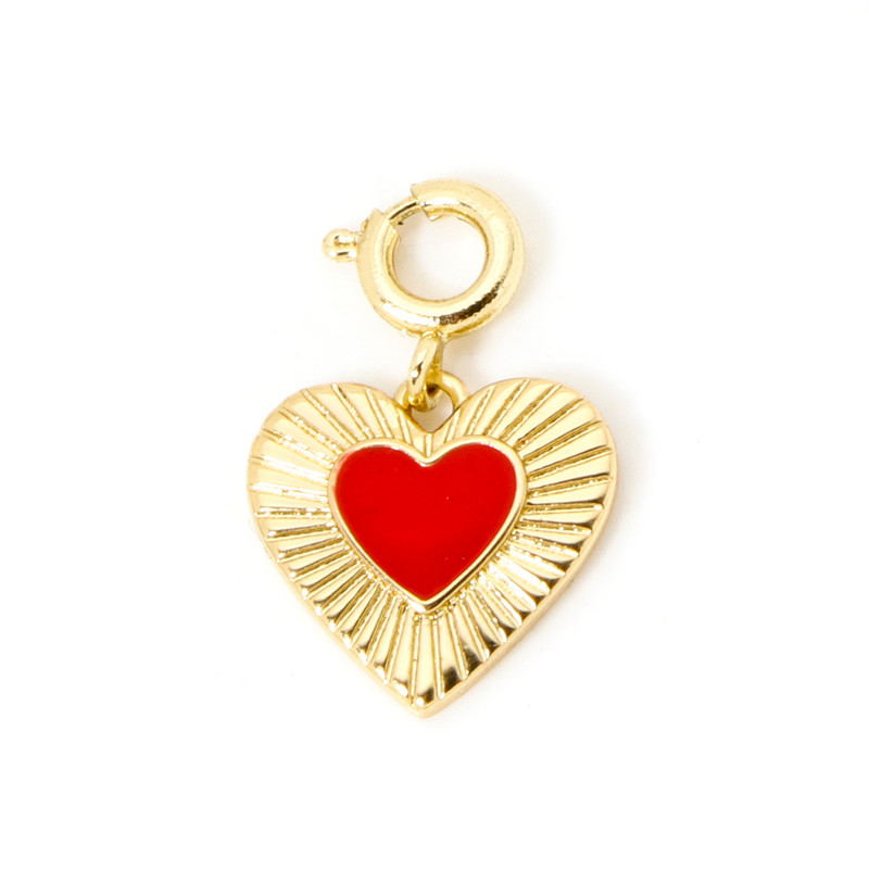 Gold Plated Brass Charms With Spring Ring Clasp Heart  Horseshoe Pendants For DIY Necklace  Bracele 8