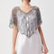 Retro Beaded Sequin Flapper Shawl Loose Decoration Outerwear Short Cape Evening Party Ladies Cloak 3