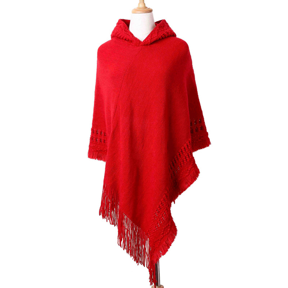 Stylish New Women Ladies Tassel Cape Coat Fringe Poncho Oblique Stripe Coat Bohemian Shawl Scarf Co 5