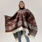 Unisex Cool Fashion Cowboy West Style Pullover Cape Soft Acrylic Cashmere Poncho Long Wrap Cloak Ov 1