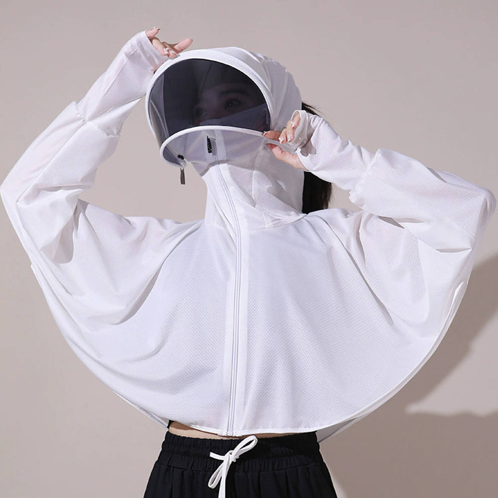 Breathable Ice Silk Summer Sun-protective Womens Clothing, Thin UV Protection Ladies Cloak & Cape Smock for Women