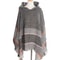 Elegant Autumn Winter Fishbone Pattern Womens Hooded Cape Pullover Poncho Black Cloak Cozy Fashion 4