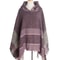 Elegant Autumn Winter Fishbone Pattern Womens Hooded Cape Pullover Poncho Black Cloak Cozy Fashion 6