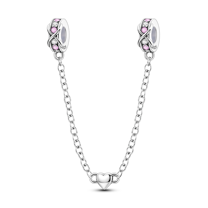 Sterling Silver Safety Chain Beads Aircraft Earth Camera Daisy Silicone Charms for Original Bracelets DIY Jewelry Women