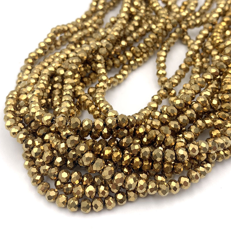 Crystal Beads Rondelle Loose Spacer Glass Faceted Beads for Jewelry Making, DIY Needlework, Bracelets & Jewelry