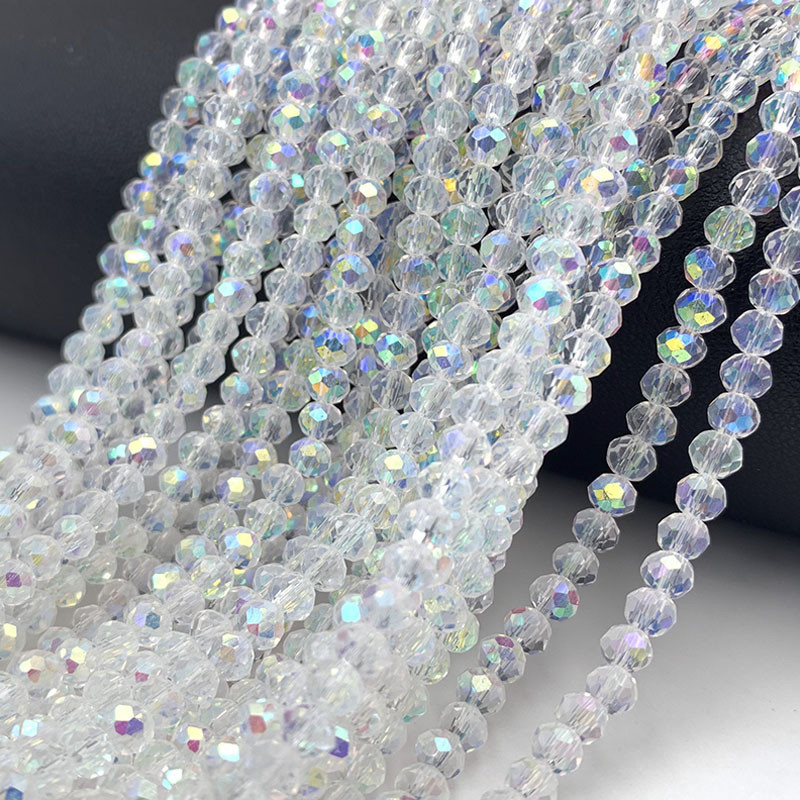 Crystal Beads Rondelle Loose Spacer Glass Faceted Beads for Jewelry Making, DIY Needlework, Bracelets & Jewelry