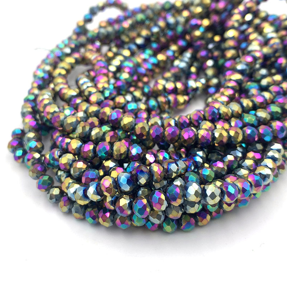 Crystal Beads Rondelle Loose Spacer Glass Faceted Beads for Jewelry Making, DIY Needlework, Bracelets & Jewelry