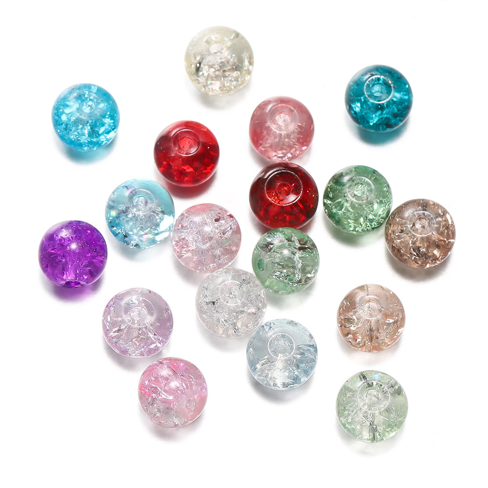 Glass Crackle Beads Loose Spacer Beads For DIY Jewelry Making Handmade Necklace Bracelet  Earring A 2