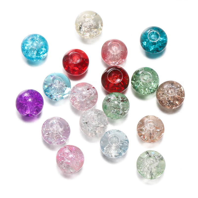 Glass Crackle Beads Loose Spacer Beads For DIY Jewelry Making Handmade Necklace Bracelet  Earring A 2