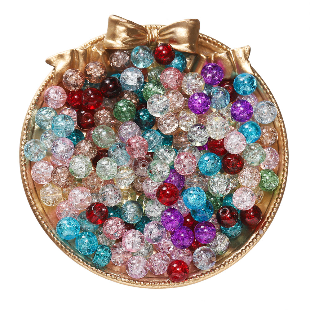 Glass Crackle Beads Loose Spacer Beads For DIY Jewelry Making Handmade Necklace Bracelet  Earring A 3