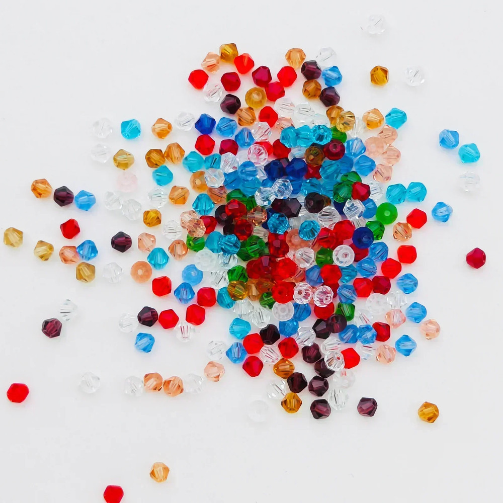 Shiny Faceted Austria Crystal Beads Bicone Spacer Loose Beads for DIY Jewelry Making Bracelets, Necklaces & Pendants