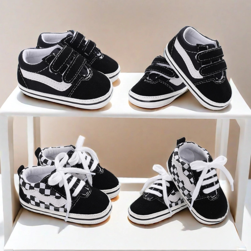 Soft Sole Newborn Baby Shoes for Boys First Walker, Comfortable Classic Canvas Casual Sports Shoes for Toddlers