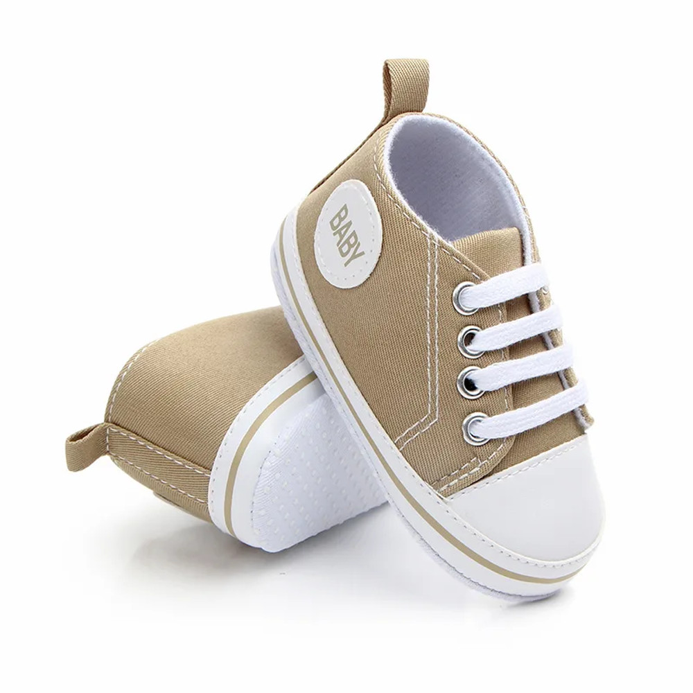 Soft Sole Baby Canvas Shoes Spring Autumn, Infant Toddler Crib Sneakers, Cute Newborn First Walkers for Early Steps