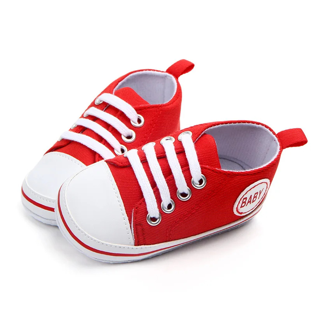 Soft Sole Baby Canvas Shoes Spring Autumn, Infant Toddler Crib Sneakers, Cute Newborn First Walkers for Early Steps