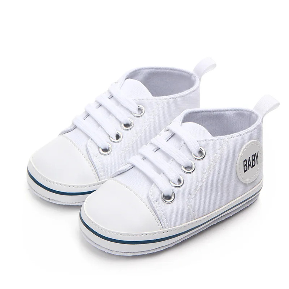 Soft Sole Baby Canvas Shoes Spring Autumn, Infant Toddler Crib Sneakers, Cute Newborn First Walkers for Early Steps