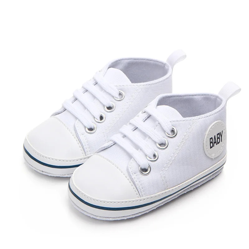 Soft Sole Baby Canvas Shoes Spring Autumn, Infant Toddler Crib Sneakers, Cute Newborn First Walkers for Early Steps