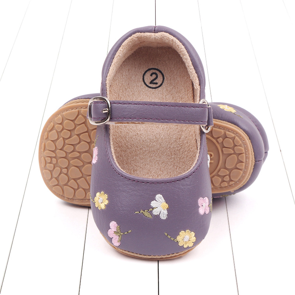 Cute Embroidery Flower Baby Summer Sandal Mary Jane Style, Comfortable Toddler Girl Sandals for Everyday Wear