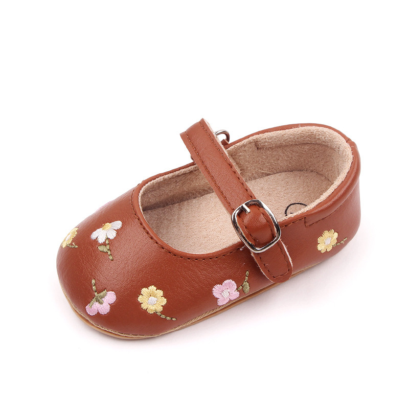 Cute Embroidery Flower Baby Summer Sandal Mary Jane Style, Comfortable Toddler Girl Sandals for Everyday Wear