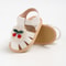 Summer Baby Girl Sandals with Cherry Design, Cloth Sole Newborn Shoes for First Walking, Toddler Style & Comfort