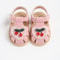 Summer Baby Girl Sandals with Cherry Design, Cloth Sole Newborn Shoes for First Walking, Toddler Style & Comfort