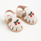 Summer Baby Girl Sandals with Cherry Design, Cloth Sole Newborn Shoes for First Walking, Toddler Style & Comfort