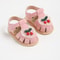 Summer Baby Girl Sandals with Cherry Design, Cloth Sole Newborn Shoes for First Walking, Toddler Style & Comfort