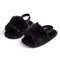 Meckior Baby Boys Girls Sandals, Fluffy Baby Shoes with Soft Cotton Sole, Anti-Slip Toddler First Walkers & Indoor Baby