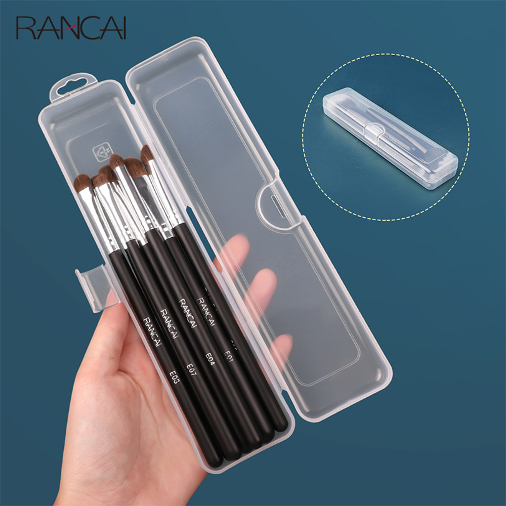 Portable Makeup Brush Storage Box Eyebrow Pencil Tableware Chopsticks Transparent With Cover Organizer Case Beauty Tool