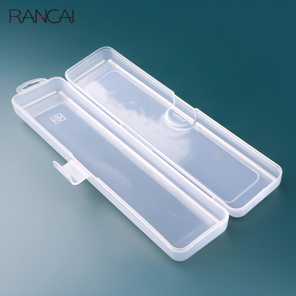 Portable Makeup Brush Storage Box Eyebrow Pencil Tableware Chopsticks Transparent With Cover Organizer Case Beauty Tool
