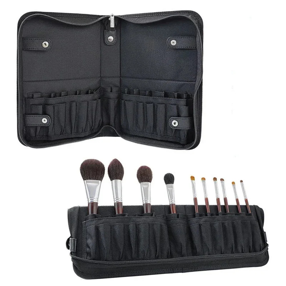 Portable Holes Foldable Makeup Brush Bag Women Makeup Brush Tools Bag Organizer for Travel Powder Cosmetic Sets