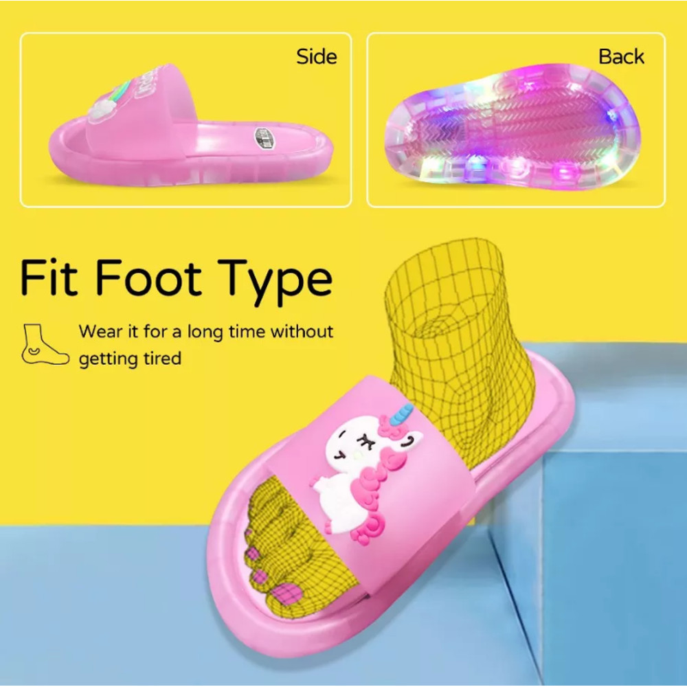 LED Girl Slippers Children, Baby Bathroom Sandals Kids Shoes, Light Up Slippers for Toddler Boys & Girls