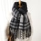 Thick Warm Korean Winter Imitation Cashmere Scarf with Tassels, Student Neck Shawl, Bufanda Blanket Wrap