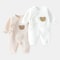 Cotton Bear Baby Jumpsuits With Hat Toddler Rompers For Boys Girls Long Sleeve Onesies Soft Breath 3