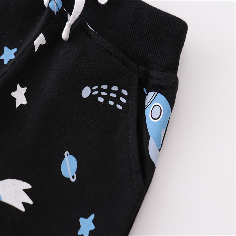 Space Print Jumping Meters Sweatpants For Boys Girls Toddler Kids Drawstring Trousers Baby Autumn S 4