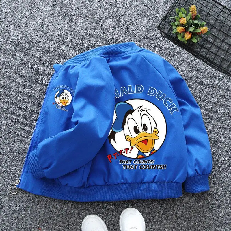 Childrens New Autumn Jacket For Boys  Girls Fashion Donald Duck Print Outerwear Kids Spring Windbre 7
