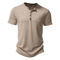 Summer Men Casual Henley Collar Solid Color Short Sleeve T Shirt For Men Polo Style High Quality Me 1
