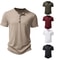 Summer Men Casual Henley Collar Solid Color Short Sleeve T Shirt For Men Polo Style High Quality Me 0