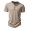 Summer Men Casual Henley Collar Solid Color Short Sleeve T Shirt For Men Polo Style High Quality Me 6