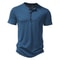 Summer Men Casual Henley Collar Solid Color Short Sleeve T Shirt For Men Polo Style High Quality Me 9