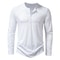 Mens Autumn Cotton Button Long Sleeve Henley Neck TShirt Casual Solid Color Breathable Slim Fashion 8
