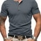 Solid Color Mens Short Sleeve Henley Neck T-shirt, Slim Fit Male Tops, Button Neck Casual Cozy Tshirt Streetwear