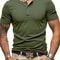 Solid Color Mens Short Sleeve Henley Neck T-shirt, Slim Fit Male Tops, Button Neck Casual Cozy Tshirt Streetwear