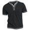 Mens New Cotton Small VNeck Short Sleeve TShirts Casual Henley Collar Slim Elastic Tops Stylish Sum 2