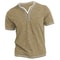Mens New Cotton Small VNeck Short Sleeve TShirts Casual Henley Collar Slim Elastic Tops Stylish Sum 3