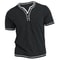 Mens New Cotton Small VNeck Short Sleeve TShirts Casual Henley Collar Slim Elastic Tops Stylish Sum 5