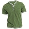 Mens New Cotton Small VNeck Short Sleeve TShirts Casual Henley Collar Slim Elastic Tops Stylish Sum 8