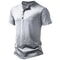 Mens Henley Neck Summer Basic TShirt Short Sleeve Casual Pullover Breathable Outdoor Streetwear Top 3