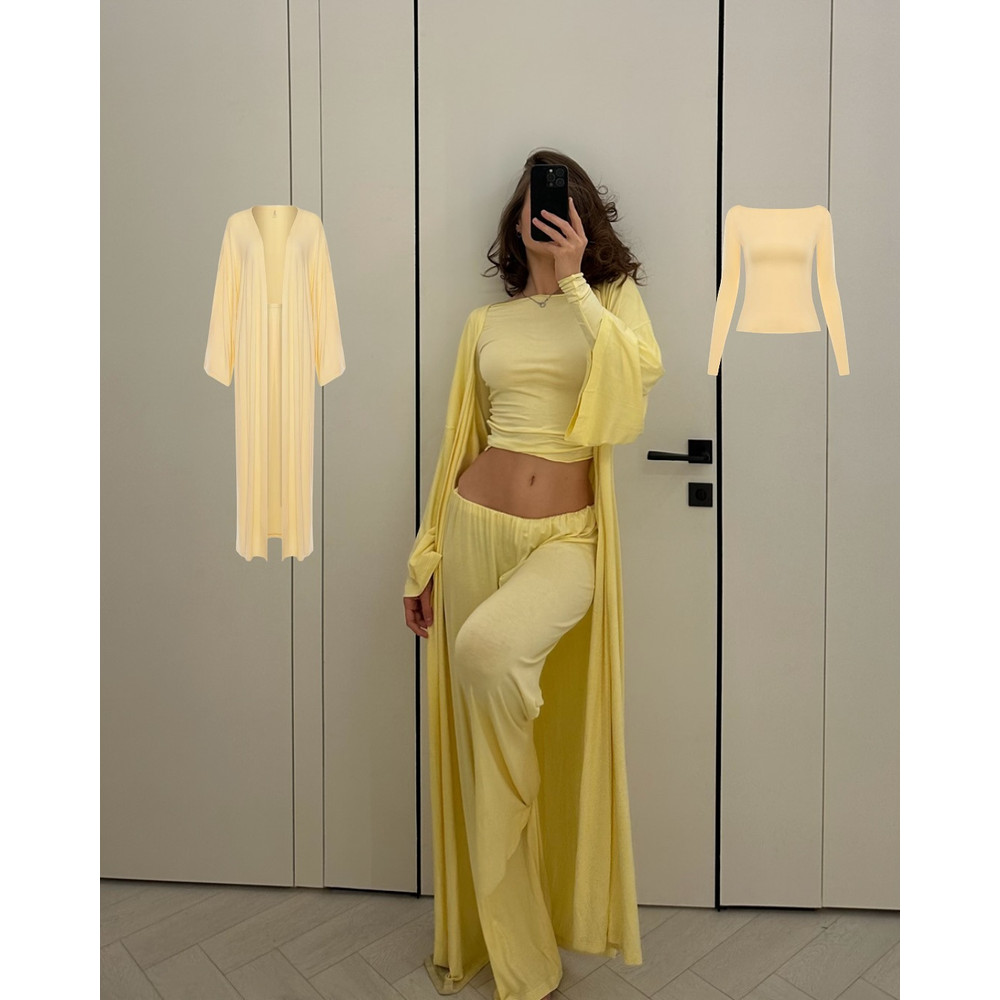 DriftWear Summer Casual Outfit, Long Cardigan, Long Sleeved Top & High Waisted Pants, Fashionable Office Wear Baggy Suit